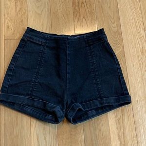 High rise black shorts